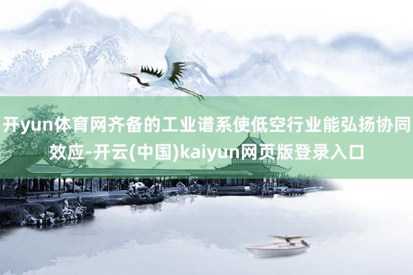 开yun体育网齐备的工业谱系使低空行业能弘扬协同效应-开云(中国)kaiyun网页版登录入口