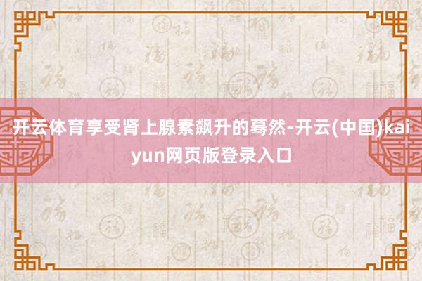 开云体育享受肾上腺素飙升的蓦然-开云(中国)kaiyun网页版登录入口