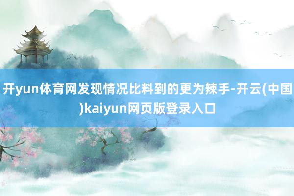 开yun体育网发现情况比料到的更为辣手-开云(中国)kaiyun网页版登录入口