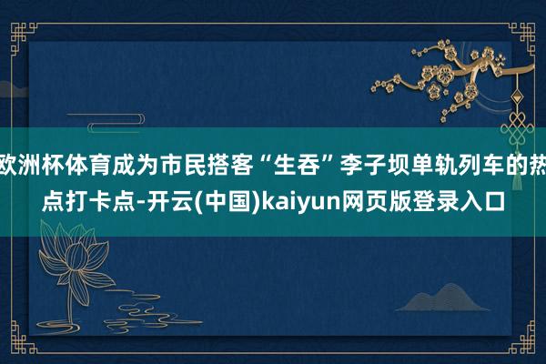 欧洲杯体育成为市民搭客“生吞”李子坝单轨列车的热点打卡点-开云(中国)kaiyun网页版登录入口