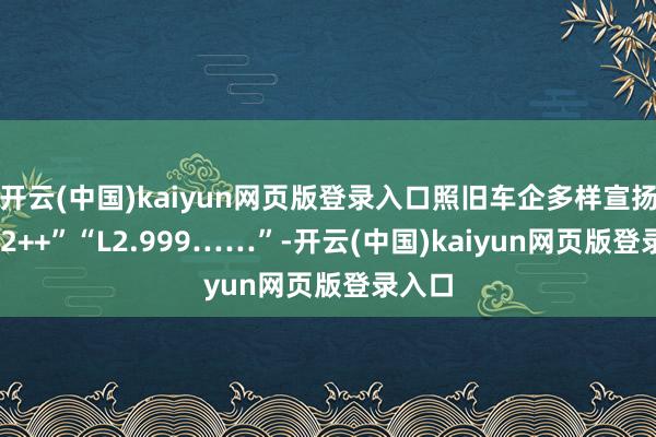 开云(中国)kaiyun网页版登录入口照旧车企多样宣扬的“L2++”“L2.999……”-开云(中国)kaiyun网页版登录入口
