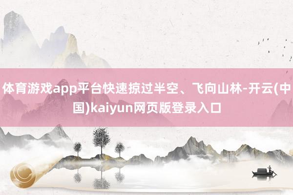 体育游戏app平台快速掠过半空、飞向山林-开云(中国)kaiyun网页版登录入口