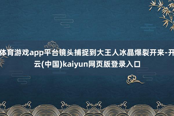 体育游戏app平台镜头捕捉到大王人冰晶爆裂开来-开云(中国)kaiyun网页版登录入口