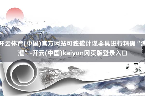 开云体育(中国)官方网站可独揽计谋器具进行精确“滴灌”-开云(中国)kaiyun网页版登录入口